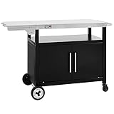 Royal Gourmet Grillwagen mit Schranktür, Servierwagen für Plancha mit...