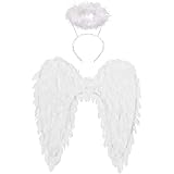 Winwild Engelsflügel mit Heiligenschein,Engel und Teufel Flügel Kostüm...