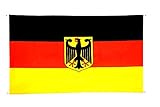 Flaggenfritze Deutschland Flagge mit Adler 90x150 cm mit 2 Metallösen,...