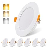 da LIGHT LED Einbaustrahler 230V flach 9W 6er Set, Strahlende...