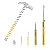 Kueohse Mini-Hammer 6 in 1 Kleiner Hammer Messinghammer Schraubendreher mit...