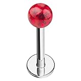 AZARIO LONDON Rotes Epoxid-Kleeblatt-Kristallstein, 4 mm Kugelspitze mit 16...