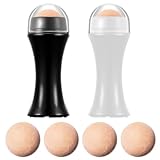 PHCOZY 2 Pcs Ölabsorbierender Vulkanstein Gesichtsroller + 4 Vulkanstein...