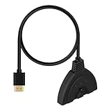 GKYQVE HDTV Switcher 3 In 1 Out 4K @ 60Hz 2.0 Splitter mit Kabel 3 Port...