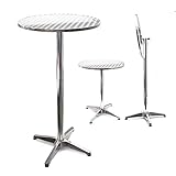 Wiltec höhenverstellbarer Stehtisch 74/114 cm Ø 60 cm, 2-in-1...