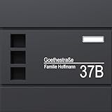 Verda Briefkasten mit Zeitungsfach, Edelstahl, Designer Wandbriefkasten, 2X...