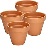 KOTARBAU® 4er Set Blumentopf aus Terrakotta ⌀ 15 cm Übertopf mit Rand...