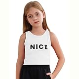 Loodgao Kinder Mädchen Crop Top Buchstaben Druck Unterhemd Ärmellos...