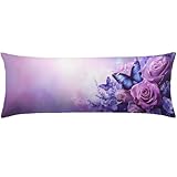 Blumen Seitenschläferkissen bezug 60x180, Schmetterling Kissenbezug 60x180...