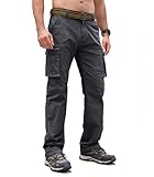 Cindeyar Cargohose Herren Relaxed Fit Baumwolle Wanderhose Herren Casual...