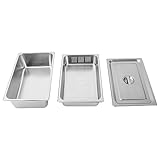DYNAMI Set mit 3 Hotelpfannen in voller Größe mit Deckel, 10,2 cm tief,...