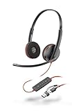 Poly Blackwire 3220 schnurgebundenes USB-C-Headset, Noise...