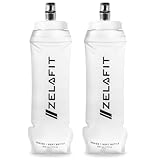 ZelaFit® 2x Faltbare Trinkflasche 500 ml, Soft Flask Trinkbeutel für...