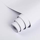 Hode Klebefolie Möbel Weiß Matt 30X300cm, Möbelfolie Weiß...