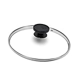ALLUFLON Glasdeckel mit Edelstahlkante, 28 cm, Schwarz