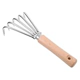 Vaguelly Robuster Handgrubber mit Holzgriff Gartengerät zum Belüften...