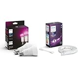 Philips Hue White & Color Ambiance E27 LED Lampen 2-er Pack (1100) & White...