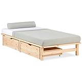Homestyle4u 2285, Holzbett Palettenbett 90 x 200 cm Bettkasten Bettgestell...