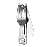 Roxon C3 Campingbesteck, 2-in-1, abnehmbares EDC-Tool mit Gabel und Messer...