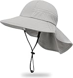 DRESHOW Sonnenhut Baby mit Großer Krempe, Nackenschutz Verstellbarer...
