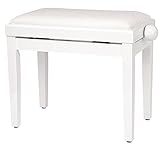 Classic Cantabile Pianobank Weiß-Hochglanz - Höhenverstellbar von 47-56cm...