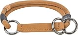 TRIXIE Zug-Stopp Hundehalsband BE NORDIC aus Leder S-M braun – bequemes...