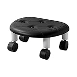 Rollhocker mit niedriger Höhe, Drehhocker mit Rad, 360 Grad drehbarer...