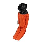 Jauarta Halloween-Handschellen, Orangefarbene Gefängnisuniform mit...