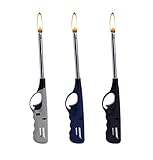 KONSUMANY Stabfeuerzeug Gas Feuerzeug 27 cm Lang Nachfüllbar (Grau, Blau,...