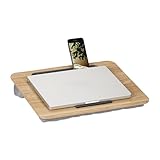 Relaxdays Laptopkissen mit Handyhalter, BxT: 42 x 32 cm, Laptopunterlage...