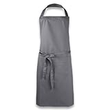 ZOLLNER Kochschürze in grau - robuste Grillschürze mit aufgenähten...