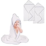 WinReal Hooded Baby Towels for Newborn 100% Muslin Cotton Baby Bath Towel...