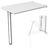 KDR Wandklapptisch 80x50 cm Weiß – Klapptisch mit Tischbein in Chrom zur...