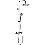 HOMELODY Duschsystem mit Filter & Thermostat Schwarz - Duscharmatur...