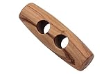 5 Stück Holzknöpfe aus echtem Oliven Holz Knebel Toggle oval europäische...