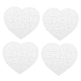Parliky 4 Sätze Herzförmige Blanko Puzzles aus Papier zum Ausmalen und...