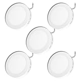 JANDEI - Packung mit 5 Stück, LED Downlight, Deckenleuchten, 18W Rund...