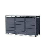 HEIGART Mülltonnenbox für 3 Tonnen, Mülltonnenverkleidung mit...