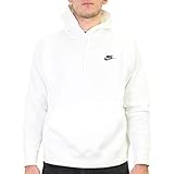 Nike Mens M NSW Club Hoodie Po Bb Hooded Sweatshirt, White/White/Black, S