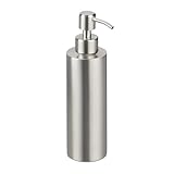 Relaxdays Seifenspender, 300 ml, Edelstahl, nachfüllbar, Seife, Duschgel,...