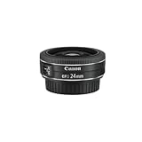 Canon EF-S 24mm F2.8 STM Pancake-Objektiv (52mm Filtergewinde) schwarz,...