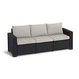 Allibert Outdoor Sofa in Rattanoptik 3 Sitzer aus UV-beständigem Material...