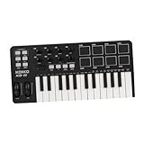 Luwecf USB MIDI Controller mit 25 Tasten und Drum Pads für kreative...