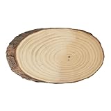 Ideen mit Herz | Deko-Baumscheibe oval | mit Rinde | 24 bis 25 cm lang, 12...