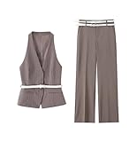 2-teiliges Sommer-Outfit für Damen, ärmellos, V-Ausschnitt, gestreift,...