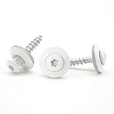 Spenglerschrauben Weiss A2 Edelstahl V2A 15mm Dichtung Torx 20 farbige...