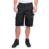 Lee Cooper Workwear Klassische Cargo-Shorts für Herren, Schwarz, 32W