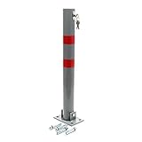 Wiltec Parkpfosten 705 x 75 mm, Parkplatzsperre klappbar rund,...