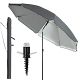 4smile Sunnyjoy Sonnenschirm Strand 3-IN-1 Set - Strandschirm windfest...