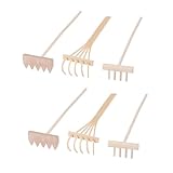 SKISUNO 6 Stück Teiliges Mini Bambus Sandharken Langlebig und Sicher mit...